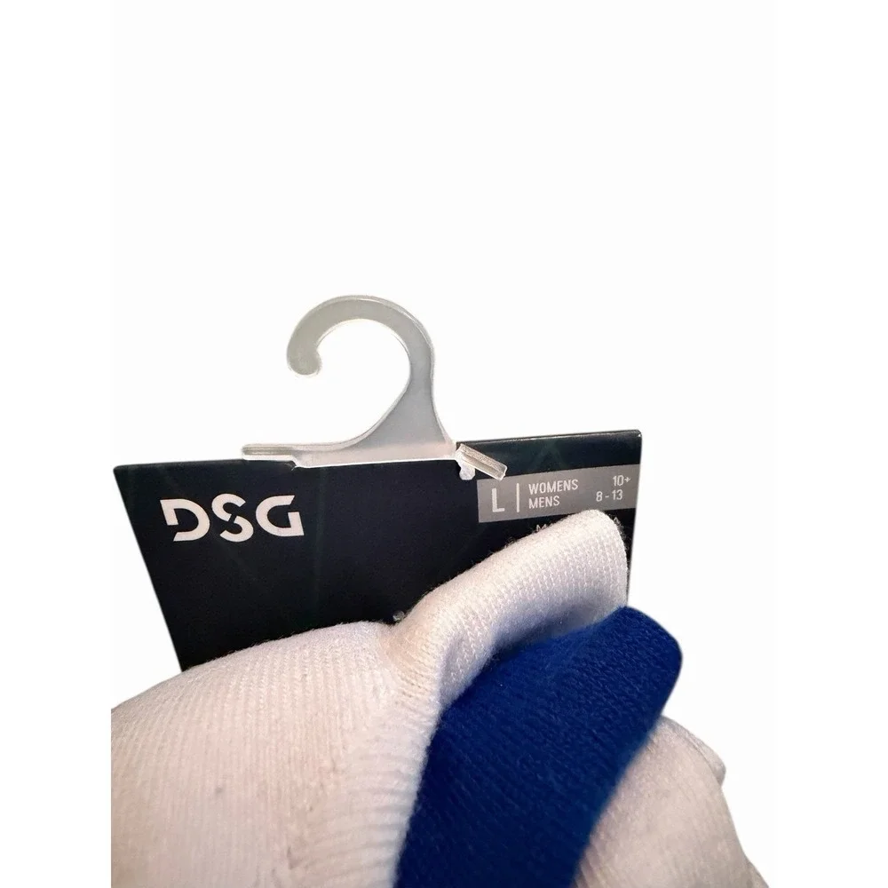 DSG Crew Socks 3 Pack White Blue Cushioned Arch‎ Support Unisex L 8-13 NWT